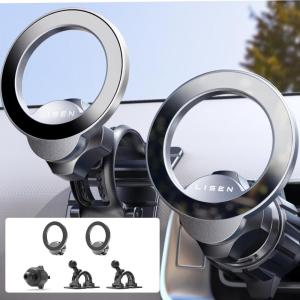 imageLISEN 2Pack for Magsafe Car Mount20 Strong Magnets Magnetic Phone Holder for Car Phone Holder Mount Dash360 Rotation Phone Holders for Your Car for iPhone 16 15 14 13 12 Pro Max PlusSamsung