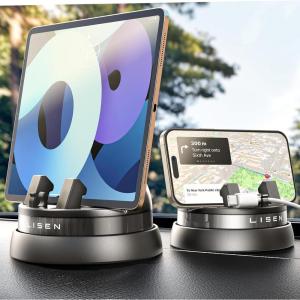imageLISEN 360 Dashboard Cell Phone Holder Rotatable360 Degree Rotating Phone HolderDashboard Car Phone Holder Fit for iPhone 16 Pro Max Plus1514131211Samsung S2423 All Smartphones BlackBlack