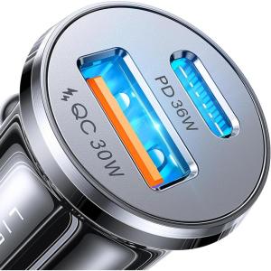 imageLISEN 95W USB C Fast Car Charger Dual Port PD 65W Car Charger USB C Fast Charging Cigarette Lighter Adapter All Metal Fast Charger for iPhone 16 Pro Max 15 14 iPad Samsung Galaxy Black
