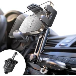 imageLISEN CD Phone Holder for CarAdjustable CD Slot Phone Mount Holder for iPhone Ultra Sturdy Cell Phones Holders for Your Car Accessories for Women for iPhone 16e 16 Samsung S25 S24 All PhonesBlacksilver