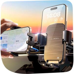imageLISEN Car Phone Holder Mount Military Stable 2025 Universal Phone Holders for Your Car Vent Phone Mount Cell Phone Car Mount Clamp for iPhone 16 Car Mount for iPhone 16 Pro Max Smartphones BlackBlack