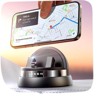 imageLISEN Car Phone Holder360 Rotatable Dashboard Cell Phone HolderCar Travel Essentials for Long TripsMultifunctional Car Accessories Fit for iPhone 16 Pro Max1514131211SamsungBlack
