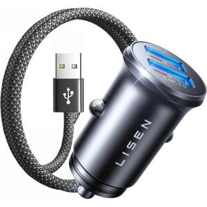 imageLISEN Cigarette Lighter USB C 12V USB Adapter Car PD ampamp QC30 USB Car Charger Adapter Cigarette Lighter Splitter Socket with iPhone 16 15 14 13 12 Pro Max iPad Samsung S25 24