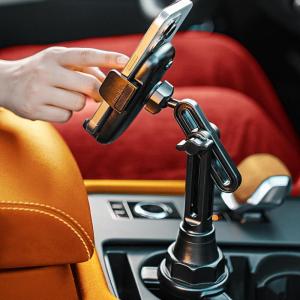 imageLISEN Cup Holder Cell Phone Holder for Car Mount 360 Adjustable Cup Phone Holders for Your Car Truck Car Accessories for Women Interior Golf Cart Accessories for iPhone Samsung Googlegold