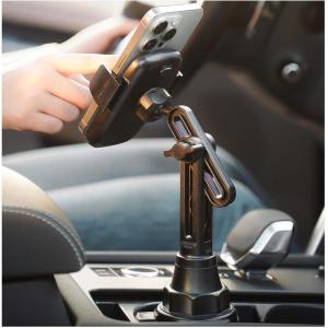 imageLISEN Cup Holder Cell Phone Holder for Car Mount 360 Adjustable Cup Phone Holders for Your Car Truck Car Accessories for Women Interior Golf Cart Accessories for iPhone Samsung Google3X Stable Adjustable  Sliver