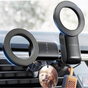 imageLISEN Fits MagSafe Car Mount  30 Super Magnets Magnetic Car Phone Mount Air Vent Cell Phone Holder Clip Automobile Car Phone Hold for iPhone 16 15 14 13 12 Pro Max Plus ampamp MagSafe Case