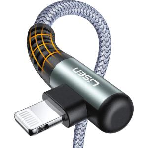 imageLISEN MFi Certified iPhone Charger 6ft  USB to Lightning Cable90 DegreeNever Rupture24A Fast Charging Cord Durability Rated 40000 Bends Upgrade