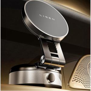 imageLISEN Portable Vacuum Magnetic Phone Holder Stand Electric Vacuum Suction Phone Holder for MagSafe Suction Cup Phone Mount Foldable for iPhone 16e1615141312 ProPro Maxsilver