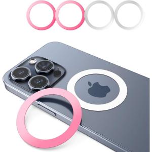 imageLISEN UltraThin 04mm Magsafe Sticker Ring Strong Suction Compatible With Magsafe Wireless Charger for iPhone 121314 Pro MaxSamsung 4 Pack BlueBlackPink and White