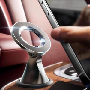 imageLISEN for Magnetic Phone Mount Mini 540 Rotating Magnetic Phone Holder for Car Dash Mag Safe Car Mount Magsafe Rotatable Car Magnet Mount for iPhone 16 Pro Max 15 14 13 12 BlackGray