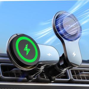 imageLISEN for Magsafe Car Mount Charger 15W for iPhone 16 Wireless Car Charger Magnetic Car Phone Holder Mount Fit for iPhone 16 15 Pro Max 14 13 12 MagSafe Cases