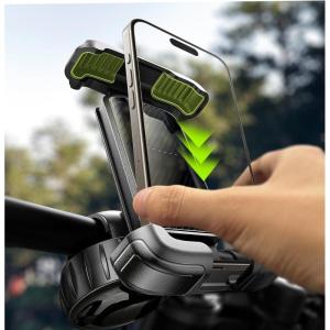 imageLISEN Bike Phone Holder 2025 Upgrade Motorcycle Phone Mount Bicycle Phone Holder Handlebar Phone Mount Dirt Bike Ebike Accessories Bicycle Accessories for iPhone Samsung Google Pixel BlackBlack