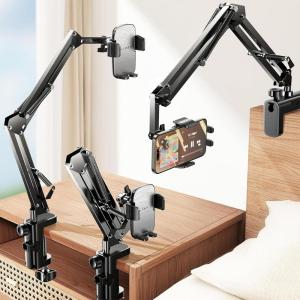 imageLISEN Phone Holder for Bed Desk 3rd Upgrade Cell Phone Stand for DeskRecording iPhone Mount for Gooseneck iPhone Holder for Filming Camera Laying DownBed Accessories Flexible Arm Clamp Clip StandSilvery