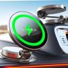 imageLISEN Magsafe Car Mount Charger  Qi2 Certified 15W Wireless Foldable Ultra Magnetic Supports iPhone 16 Pro Max 15 14 13