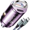 imageAINOPE 90W Super Fast Car Charger USB CInvisible Cigarette Lighter AdapterMiniampampMetal Type C Car Charger Fast Charging Fit Samsung Galaxy S25 S24 Ultra PlusiPhone 16 15 14 13 12 Pro Max PlusBlackPurple