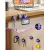 image8Pack Desk Cord Organizers 1S SnapOn Charging Cable Holder LISEN Cord Holder for Nightstand with 4 Extra Strong Adhesive Pads Wire Organizer for Nightstand Home Wall Car Desktop Purple