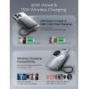 imageLISEN CardMag Magnetic Power Bank for iPhone and Apple WatchAlloy Ultra Slim 10000mAh MagSafe Portable Charger with Built in Cable for iPhone 1615 SeriesMagSafeApple Watch S10S9S8SEGrey