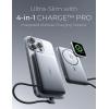 imageLISEN CardMag Magnetic Power Bank for iPhone and Apple WatchAlloy Ultra Slim 10000mAh MagSafe Portable Charger with Built in Cable for iPhone 1615 SeriesMagSafeApple Watch S10S9S8SEGrey