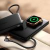 imageLISEN CardMag Magnetic Power Bank for iPhone and Apple WatchAlloy Ultra Slim 10000mAh MagSafe Portable Charger with Built in Cable for iPhone 1615 SeriesMagSafeApple Watch S10S9S8SEBlack
