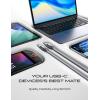 imageLISEN Chubby Cable 10FT100W Soft Silicone USB C to USB C Fast Charging Cable USBC to USBC for Switch 2 iPhone 16 Pro Max Charger Cord Samsung Z Flip 7S25 iPhone 15 MacBook ProAir iPad ProGrey