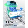 imageLISEN Chubby Cable 10FT100W Soft Silicone USB C to USB C Fast Charging Cable USBC to USBC for Switch 2 iPhone 16 Pro Max Charger Cord Samsung Z Flip 7S25 iPhone 15 MacBook ProAir iPad ProGrey