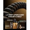 imageLISEN Coiled USB C Cable 2 Pack for Android Auto ampamp CarPlay Cable 4FT Short USB A to USB C Cable Compatible with iPhone 1615 Samsung Galaxy S25S24S23 A15A14 Google Pixel 98 Moto TCLBlackBlack