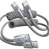 imageLISEN Coiled USB C Cable 2 Pack for Android Auto ampamp CarPlay Cable 4FT Short USB A to USB C Cable Compatible with iPhone 1615 Samsung Galaxy S25S24S23 A15A14 Google Pixel 98 Moto TCLBlackGrey