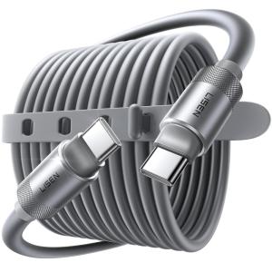 imageLISEN Chubby Cable 10FT100W Soft Silicone USB C to USB C Fast Charging Cable USBC to USBC for Switch 2 iPhone 16 Pro Max Charger Cord Samsung Z Flip 7S25 iPhone 15 MacBook ProAir iPad ProGrey