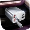 imageLISEN for iPhone 17 Retractable Car Charger 75W 4 in 1 Retractable Car Charger USB C Cigarette Lighter Adapter for iPhone 17 Pro Max Cute Girly Cigarette Lighter fit i Phone 16 15 Pro Max Air WhiteWhite