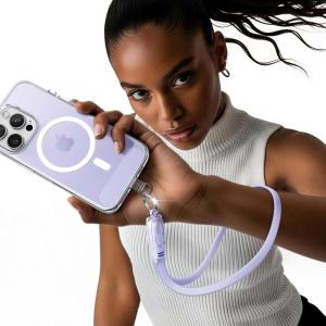 imageLISEN Crossbody Lanyard Teacher 60W USB C to USB C Cable Cell Phone Chain AntiTheft Crossbody Strap for iPhone 16 15 and Most Smartphones Cell Phone Neck Holder for Women PinkPurple