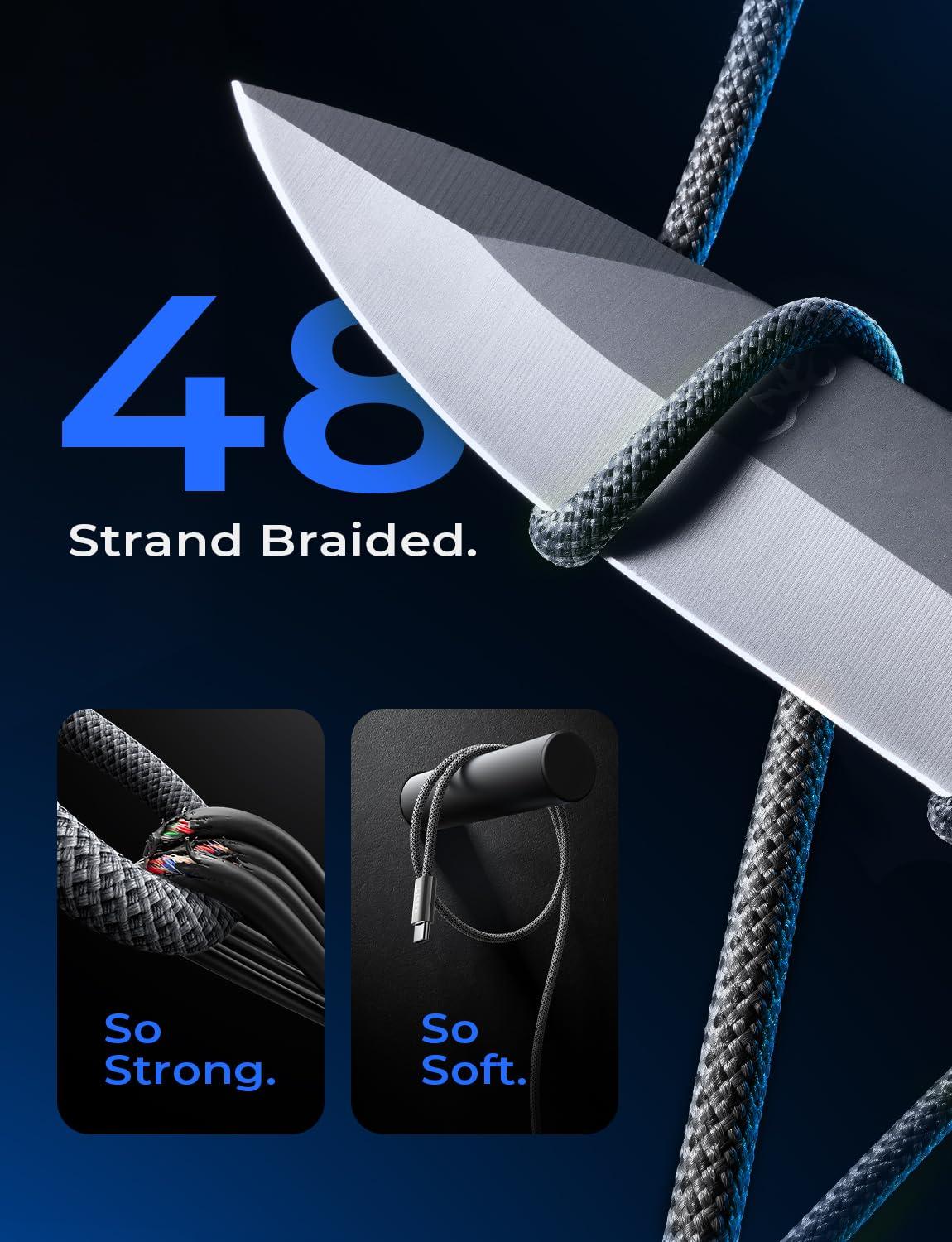 imageLISEN 240W for Apple USB C to USB C Charging Cable 4Packs 66666666FT Computer Security Cables for Woven Charge Cable Type C for Apple Devices iPhone 17 Air 16 Pro Max iPad MacBook Pro M5Black