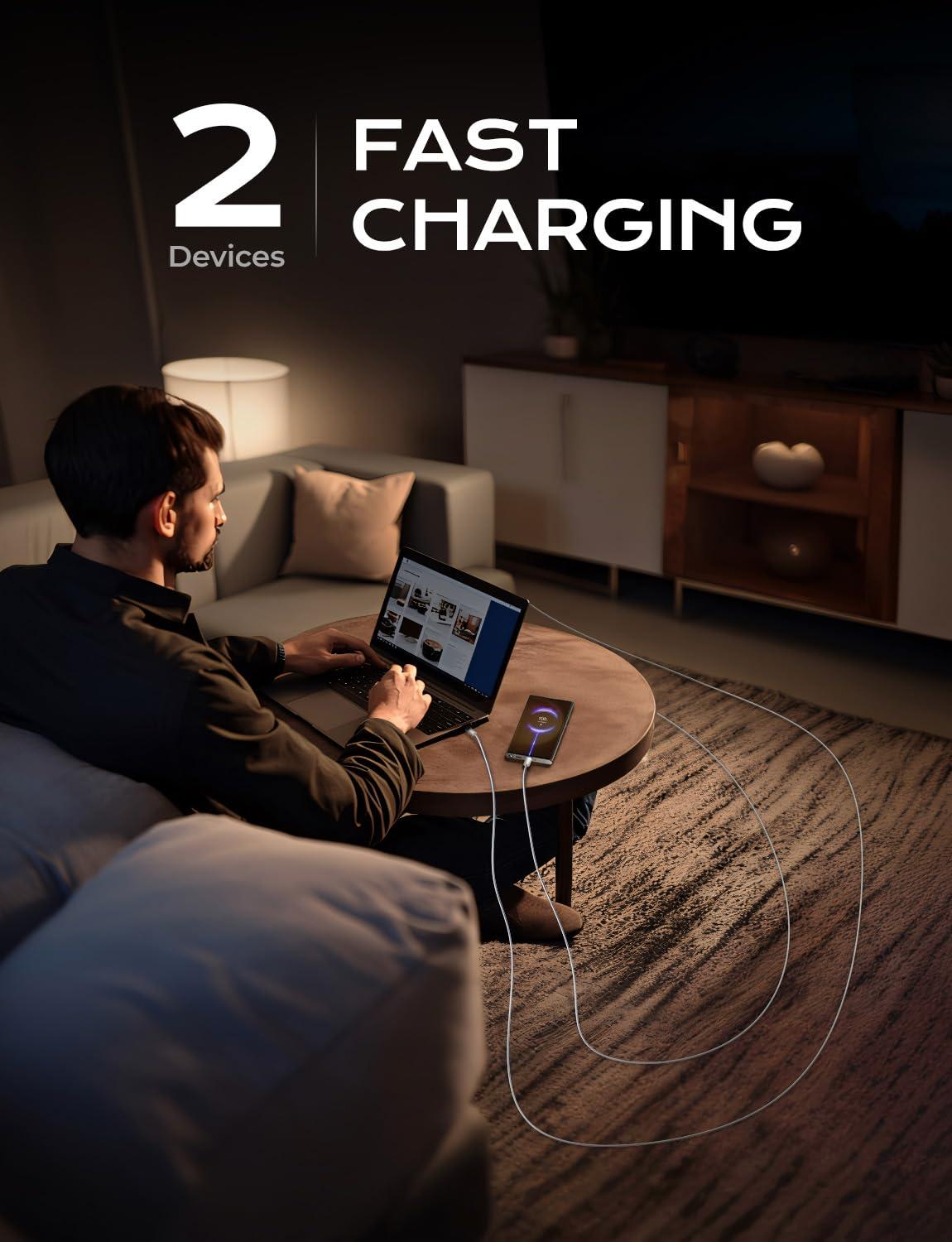 imageLISEN 240W for Apple USB C to USB C Charging Cable 4Packs 66666666FT Computer Security Cables for Woven Charge Cable Type C for Apple Devices iPhone 17 Air 16 Pro Max iPad MacBook Pro M5White