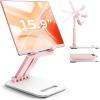 imageLISEN Pink Desk Accessories for iPad Office Supplies Desk Decor for Women for Him Tablet Stand Vanity Accessories Video Zomming Face Time Free HandsPink Sorbet for Girls