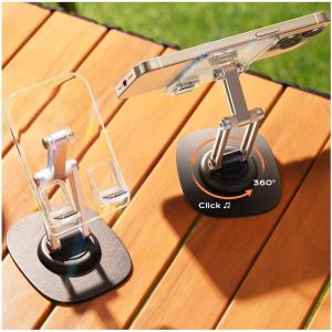 imageLISEN Acrylic Phone Stand Portable Phone Holder for Desk 360 Rotation ampamp HeightAngle Adjustable Universal Device Compatibility Fits 411quot All Mobile Phones Switch Kindle iPad
