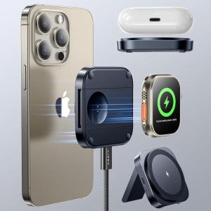 imageLISEN Fits MagSafe Car Mount Strong Magnetic Phone Holder for iPhone ampamp Wireless Charging Station 15W Super Portable Magsafe Charger Stand for Apple